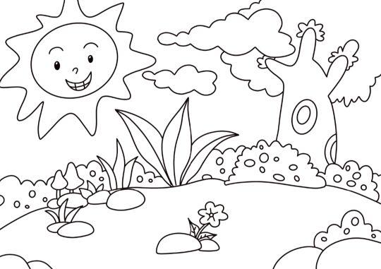 热带雨林儿童画简笔画图片