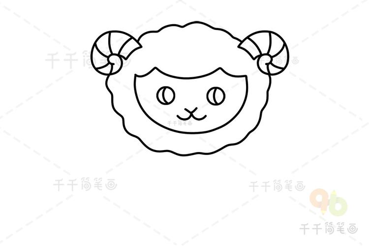 羊头的简笔画简单图片